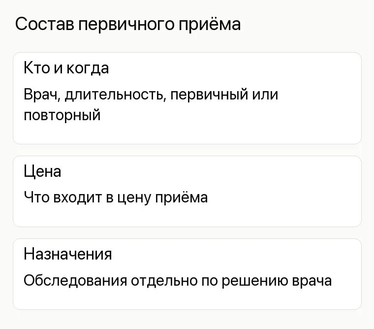 Реклама кардиолога в клинике: Состав первичного приёма